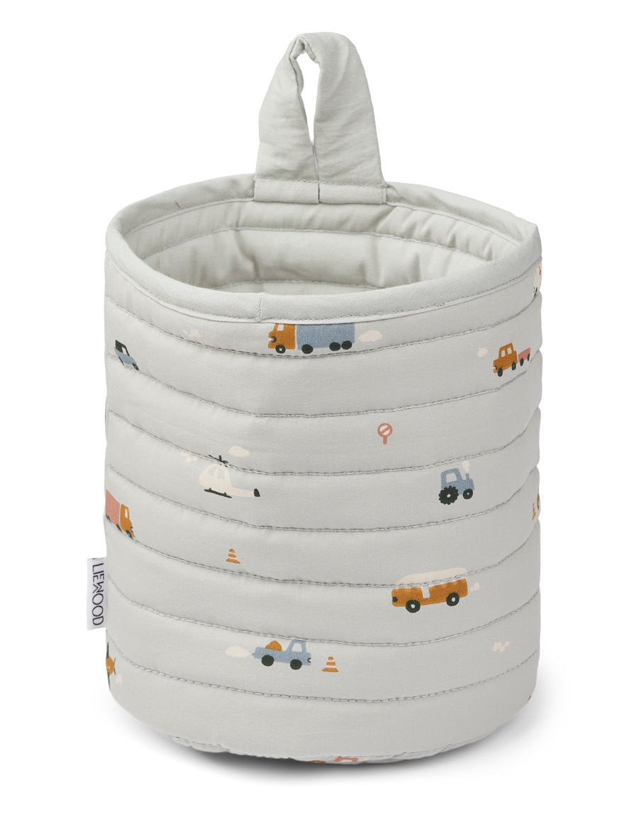 Liewood Faye quilted basket Vehicles/dove blue mix
