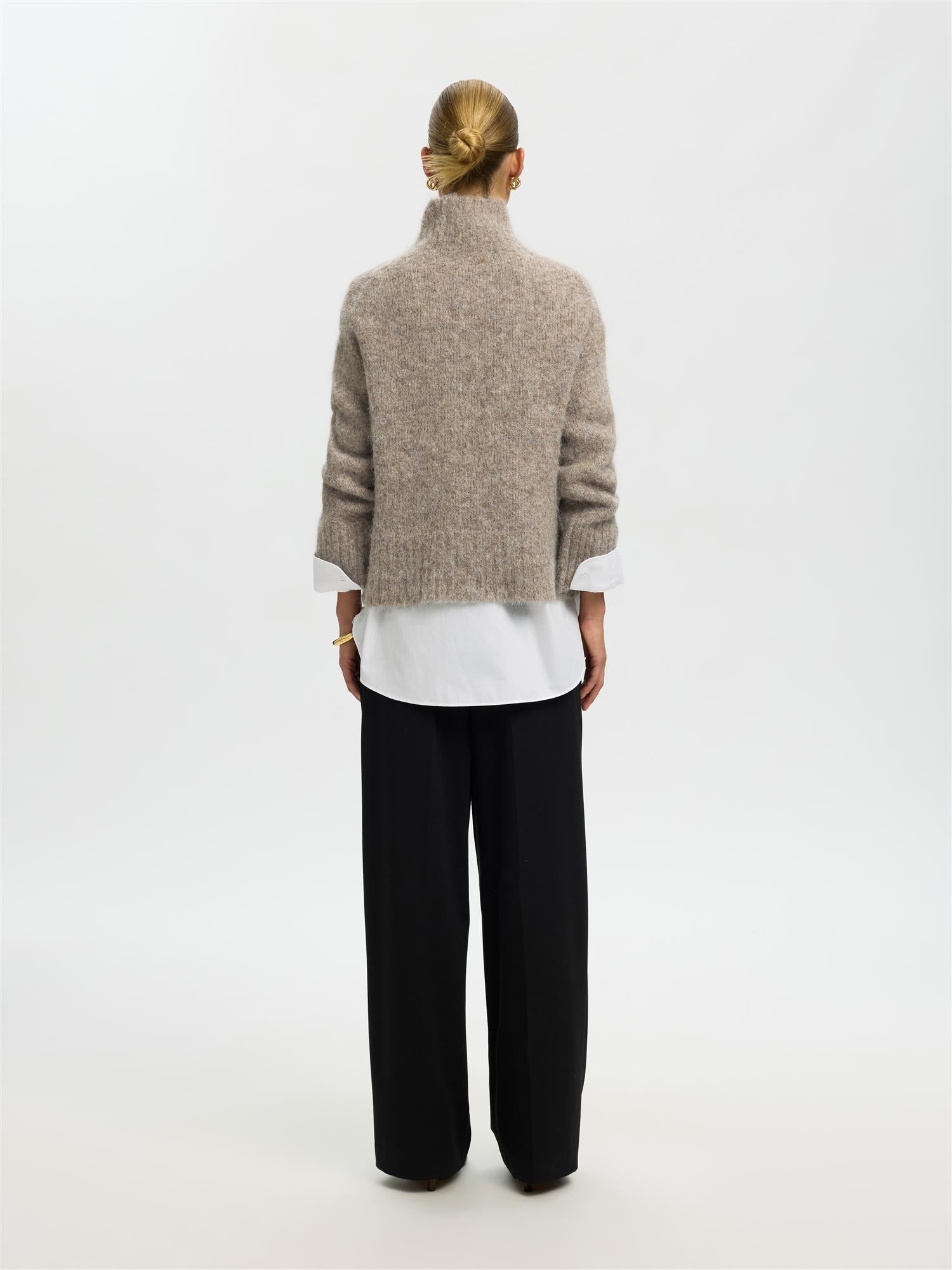Selected GABRIELLA LS KNIT HIGH NECK Steel Gray