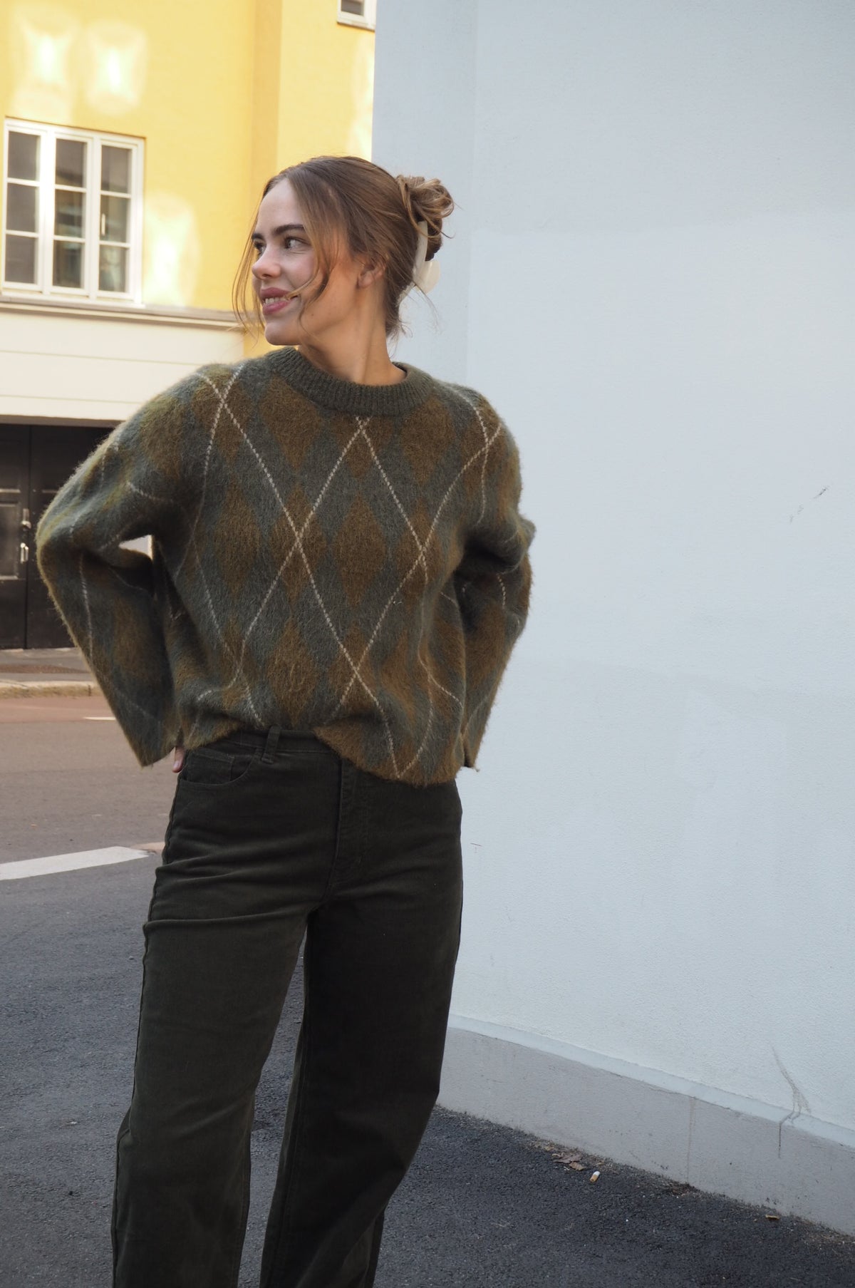 Selected LULU BRUSHED ARGYLE