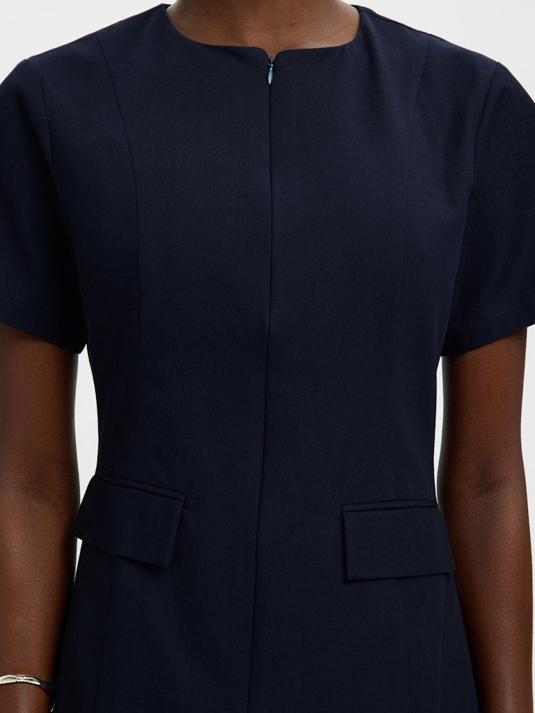 Selected TORA SLIM SS SHORT DRESS Dark Sapphire