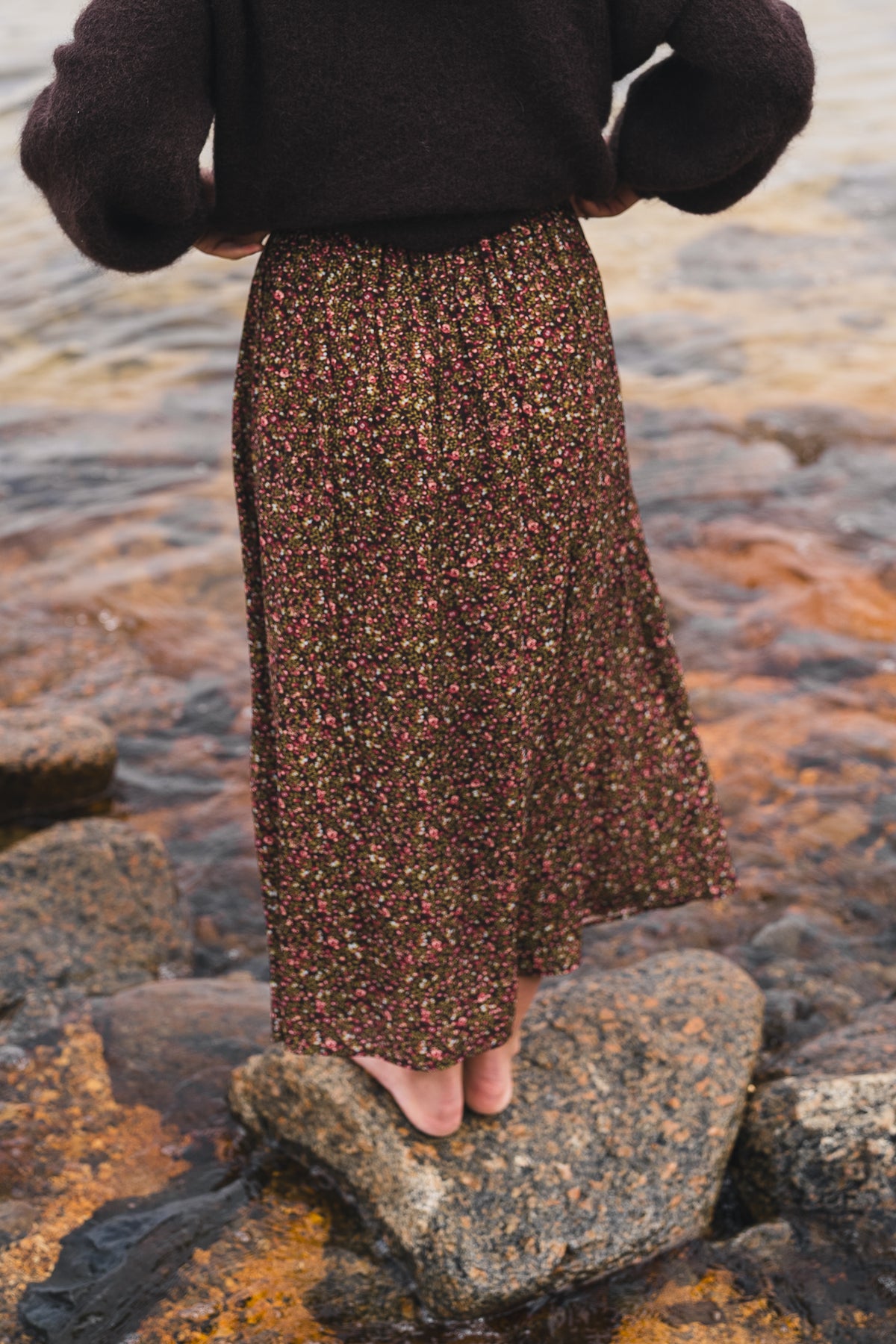 Raus Astrid Skirt Coffee Flower