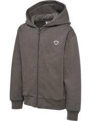 Hummel loose zip hoodie bee DARK GULL GRAY