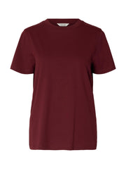 Selected MYESSENTIAL SS O-NECK TEE TAWNY PORT