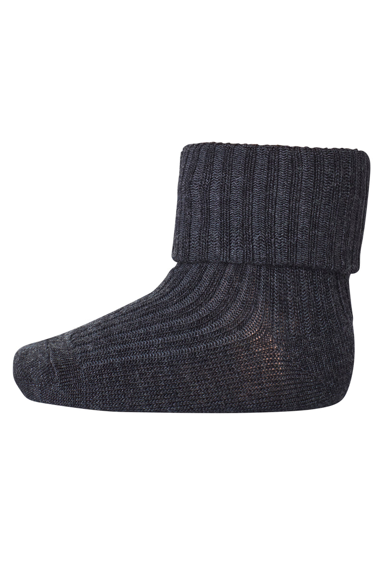 MP Wool Socks Rib Dark Grey Melange