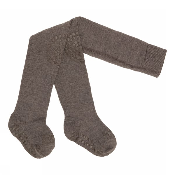 GoBabyGo Crawling tights MERINO Brown Melange
