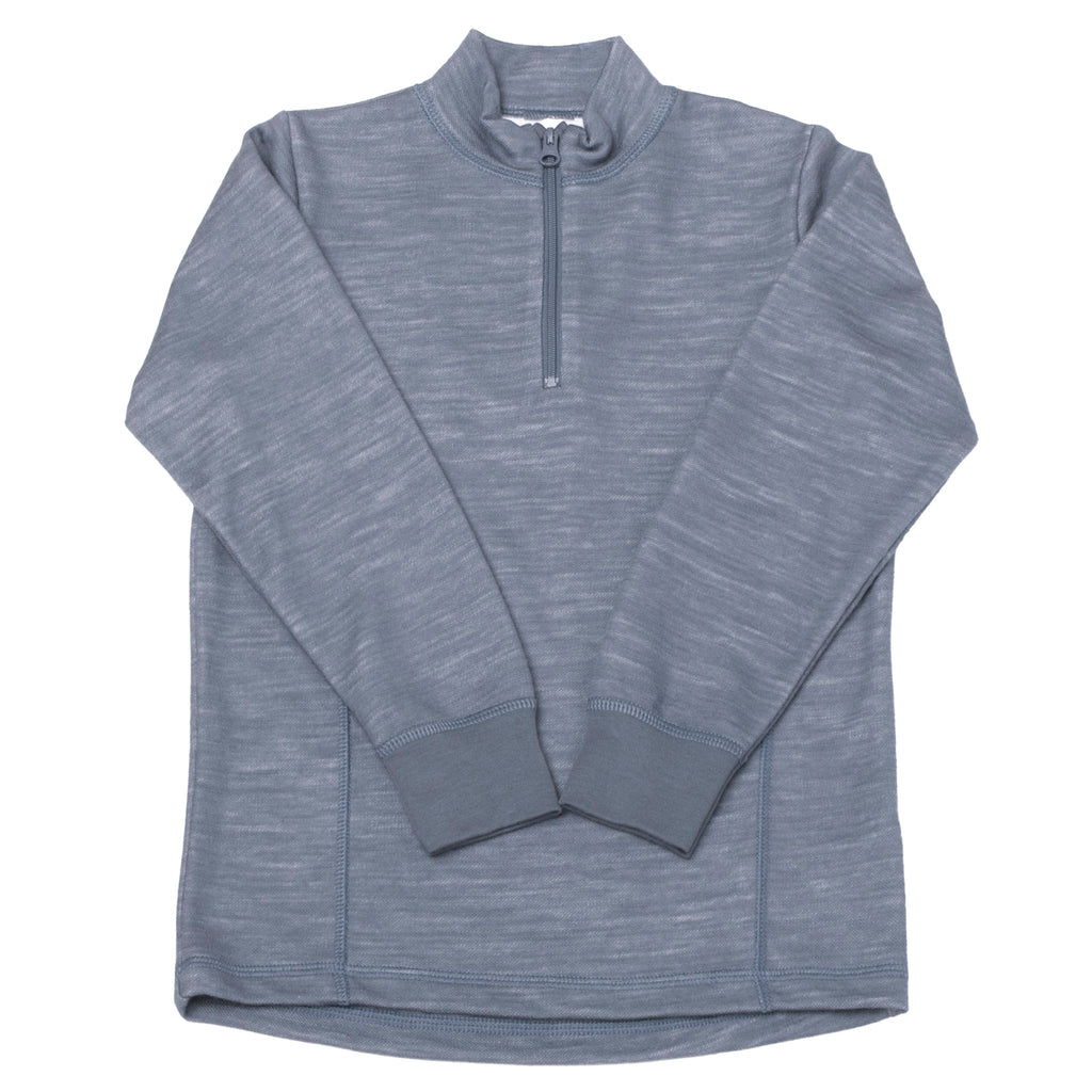 Joha Ull/Bambus Blouse Halfzip Blå