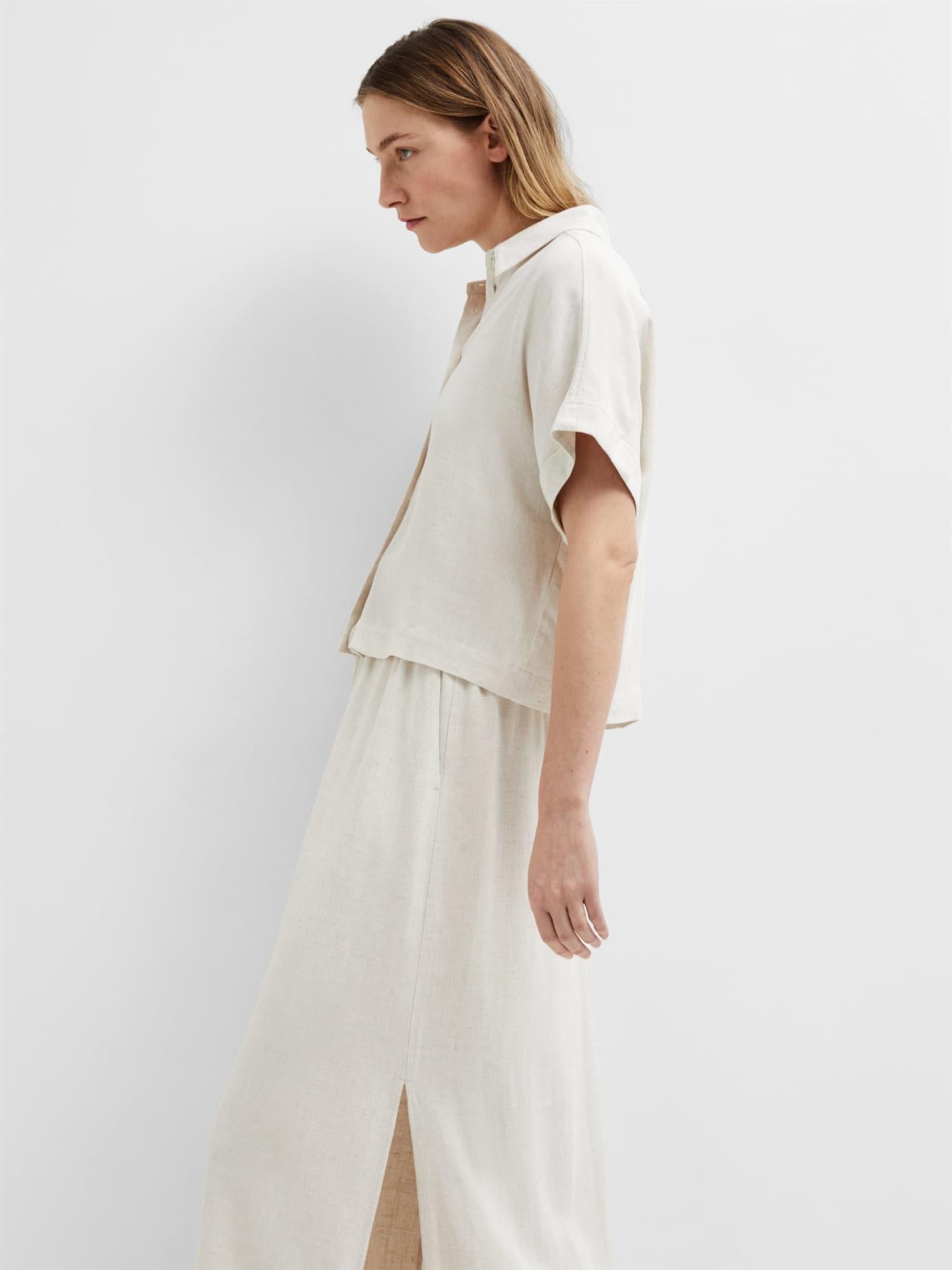 Selected VIVA SS Striped Sunshirt Sandshell