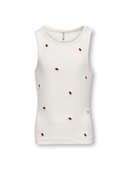 KidsOnly JILLY EMB WASHED TANK Strawberry