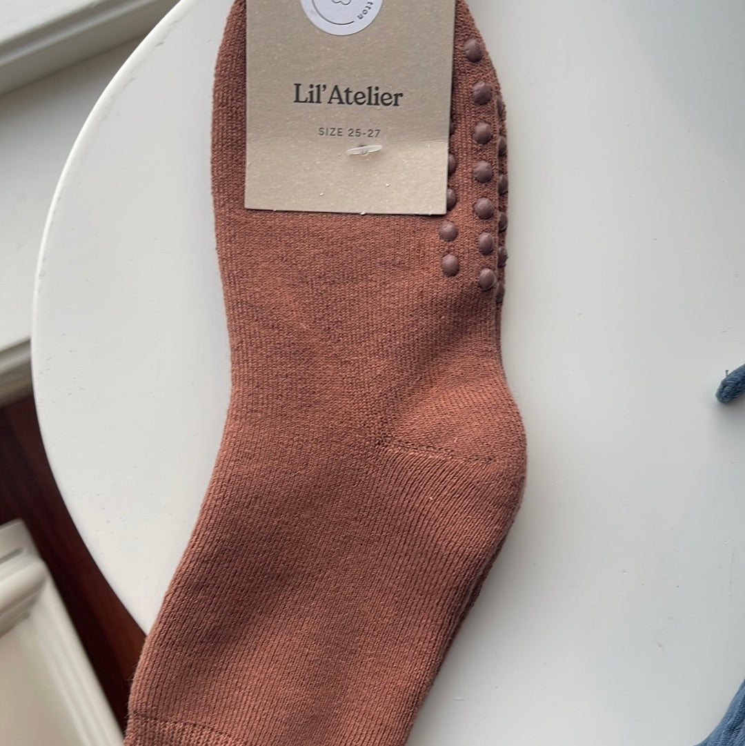Lil Atelier TERO FROTTE SOCK Carob Brown