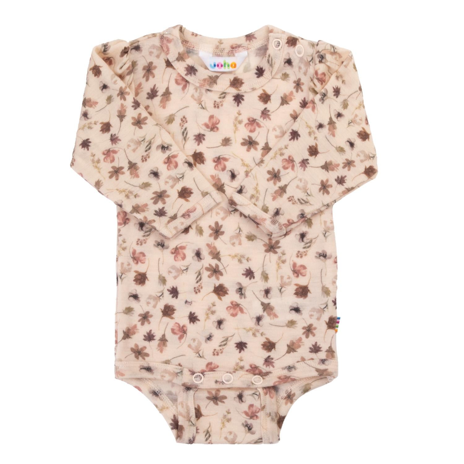 Joha Body Merino Ull beige med blomster