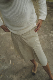 Laura cotton Knit Blouse Chalk