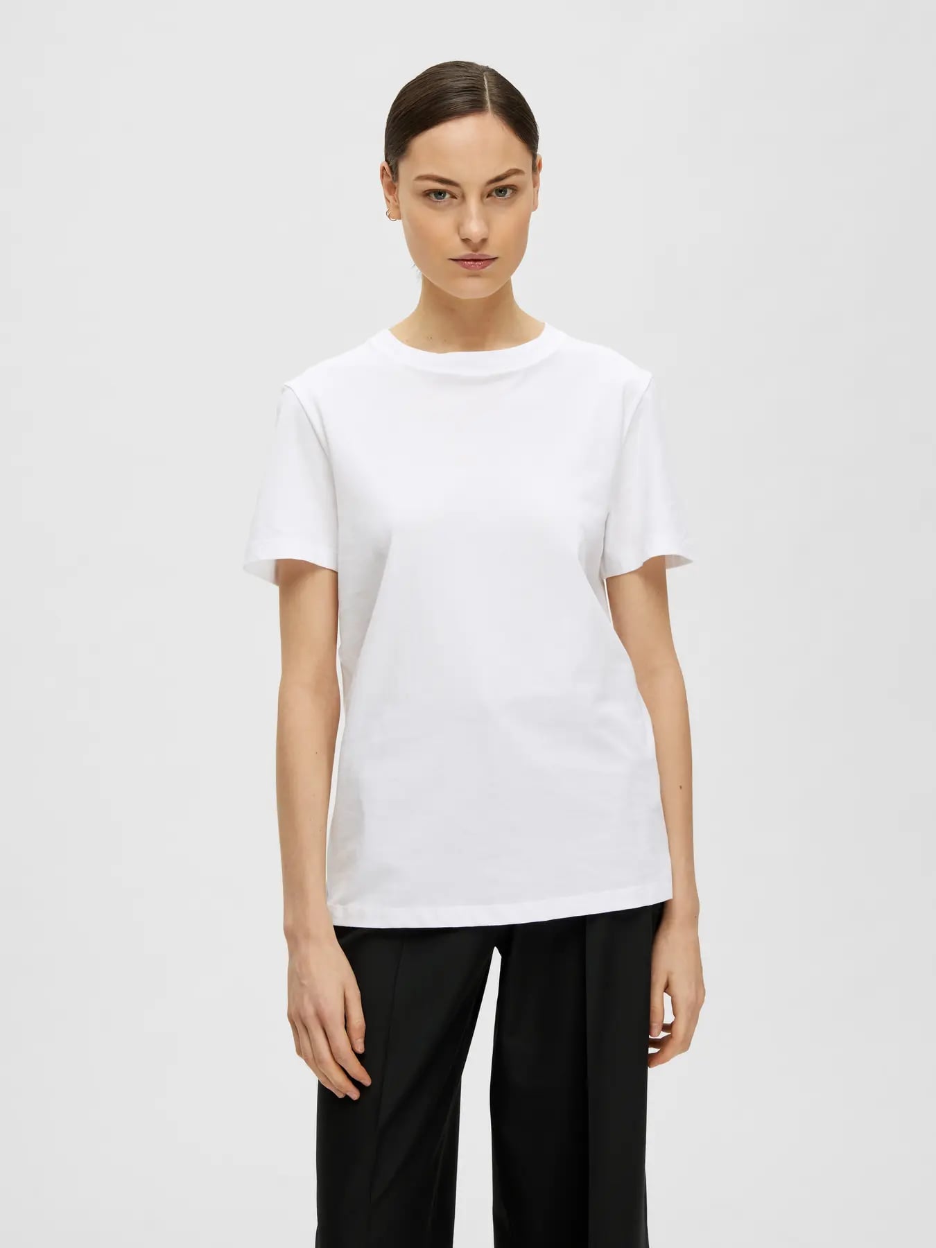 Selected MYESSENTIAL SS O-NECK TEE bright White