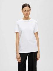 Selected MYESSENTIAL SS O-NECK TEE bright White