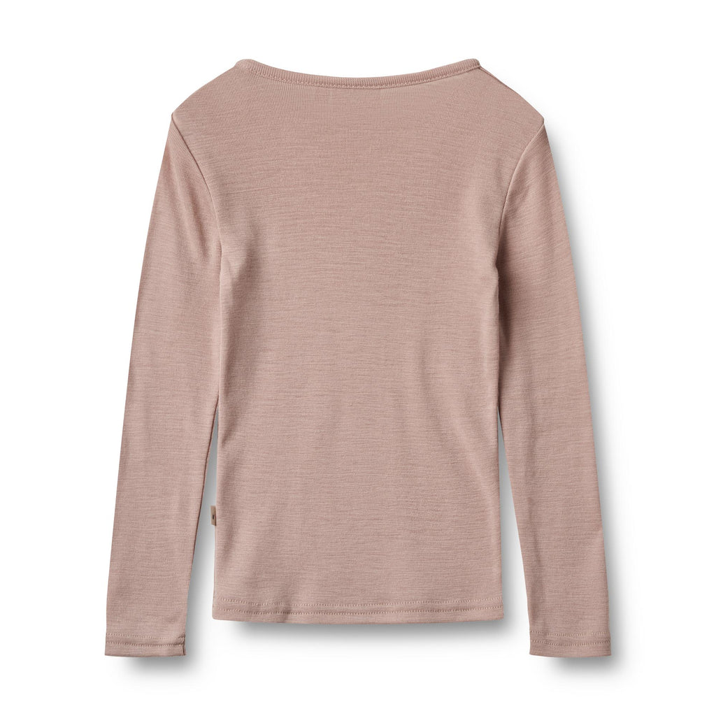 Wheat Wool T-Shirt L/S Alfie Dry Rose