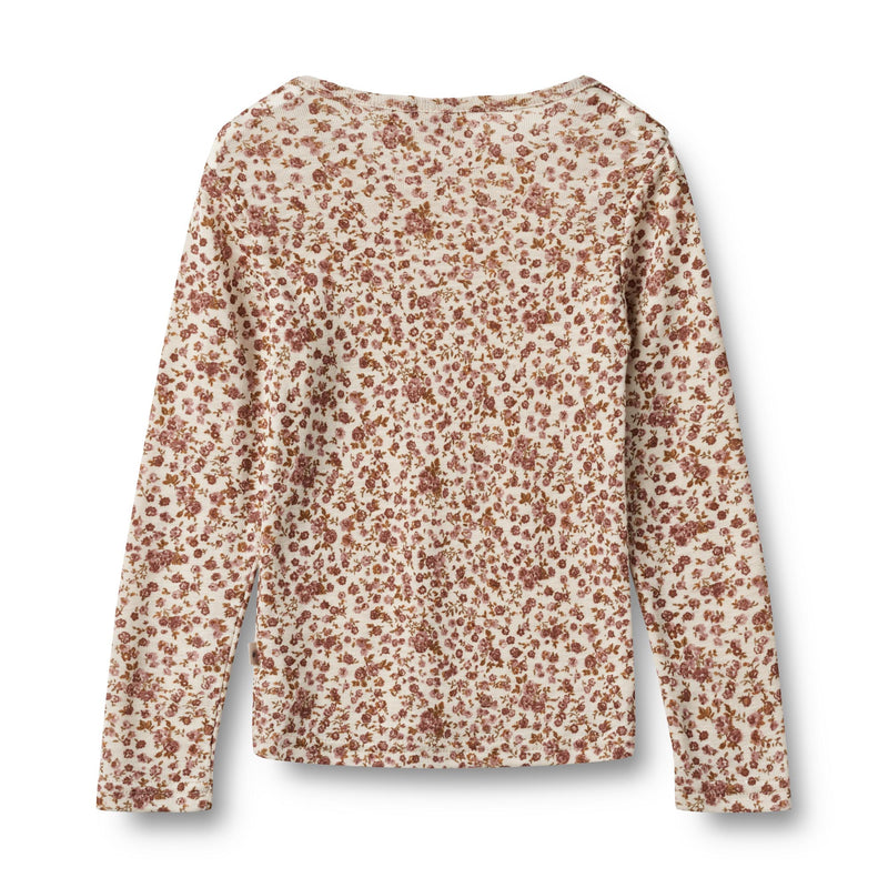 Wheat Wool T-Shirt L/S Alfie rose flowers