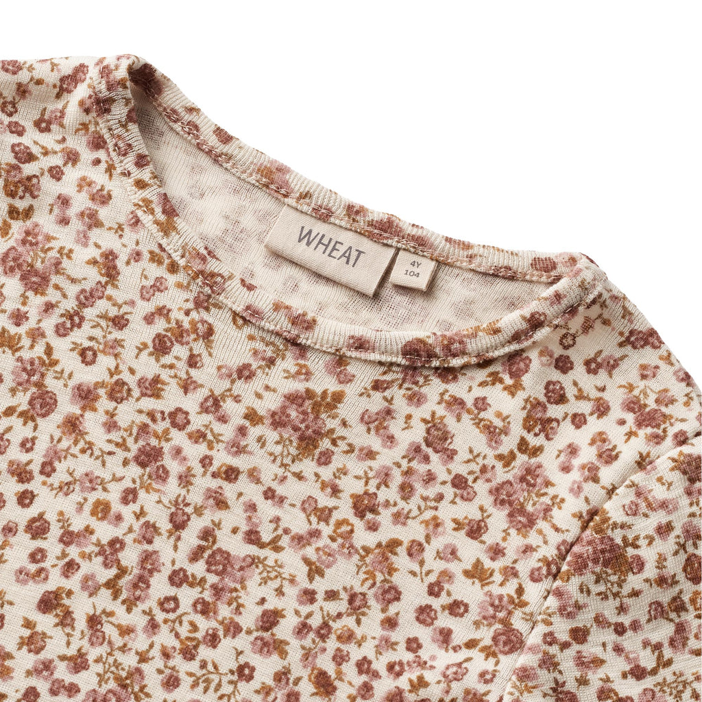 Wheat Wool T-Shirt L/S Alfie rose flowers