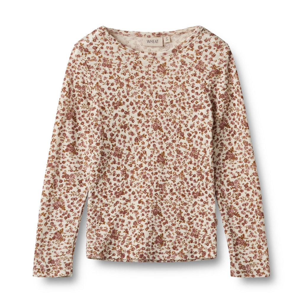 Wheat Wool T-Shirt L/S Alfie rose flowers