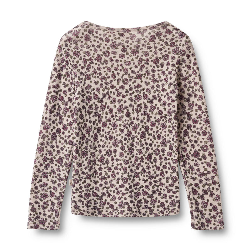 Wheat Wool T-Shirt L/S Alfie  autumn flowers