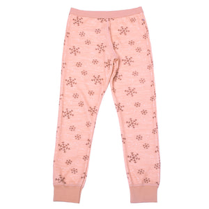 Joha Ull/Bambus Leggings Snowflakes Fersken