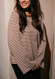 Nalia Boxy Shirt Creme Brown