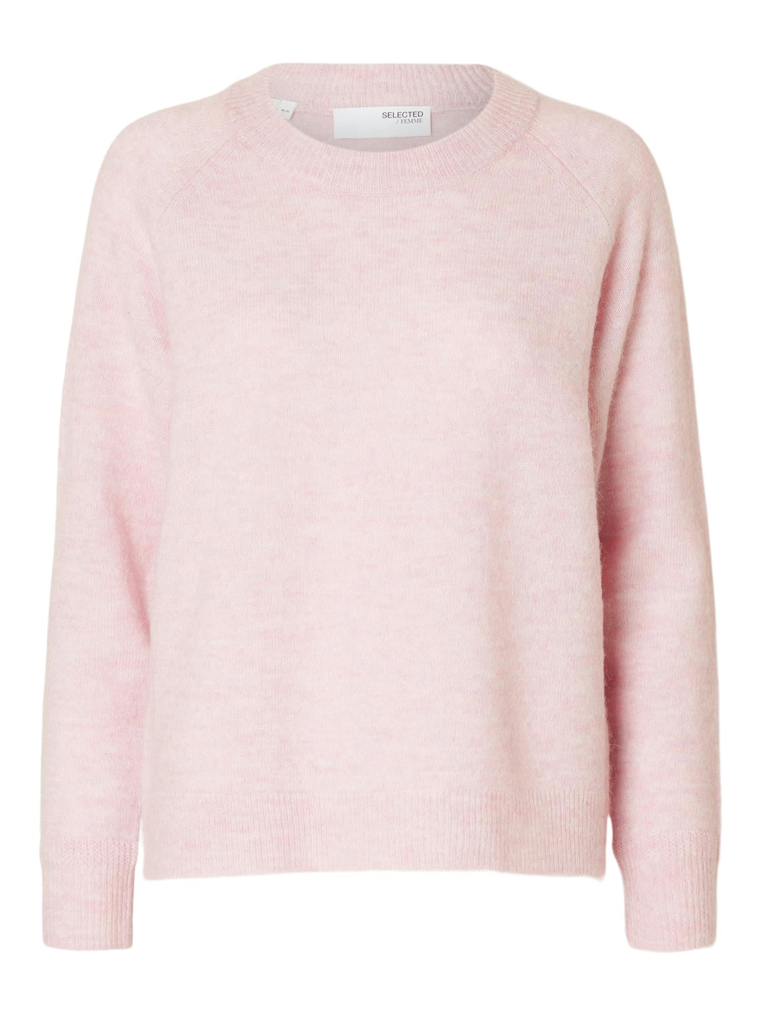 Selected LULU LS KNIT O-NECK Bleached Mauve