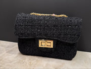 Prinsessefin Veske M Tweed Svart