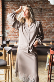 Trine Shirt Mocha Merinque
