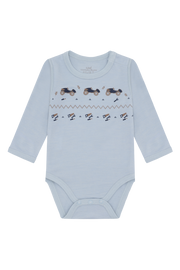 Hust and Claire Baloo Playing Baby Blue Cars