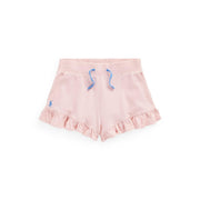 Ralph Lauren Ruffled Cotton Mesh Shorts Hint Of Pink