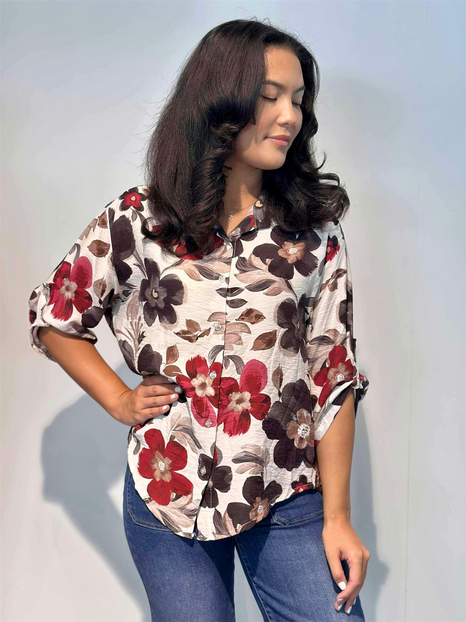 Pepper Laura Bluse Vinrød/sort