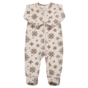 Joha Jumpsuit Merino Beige Snowflakes