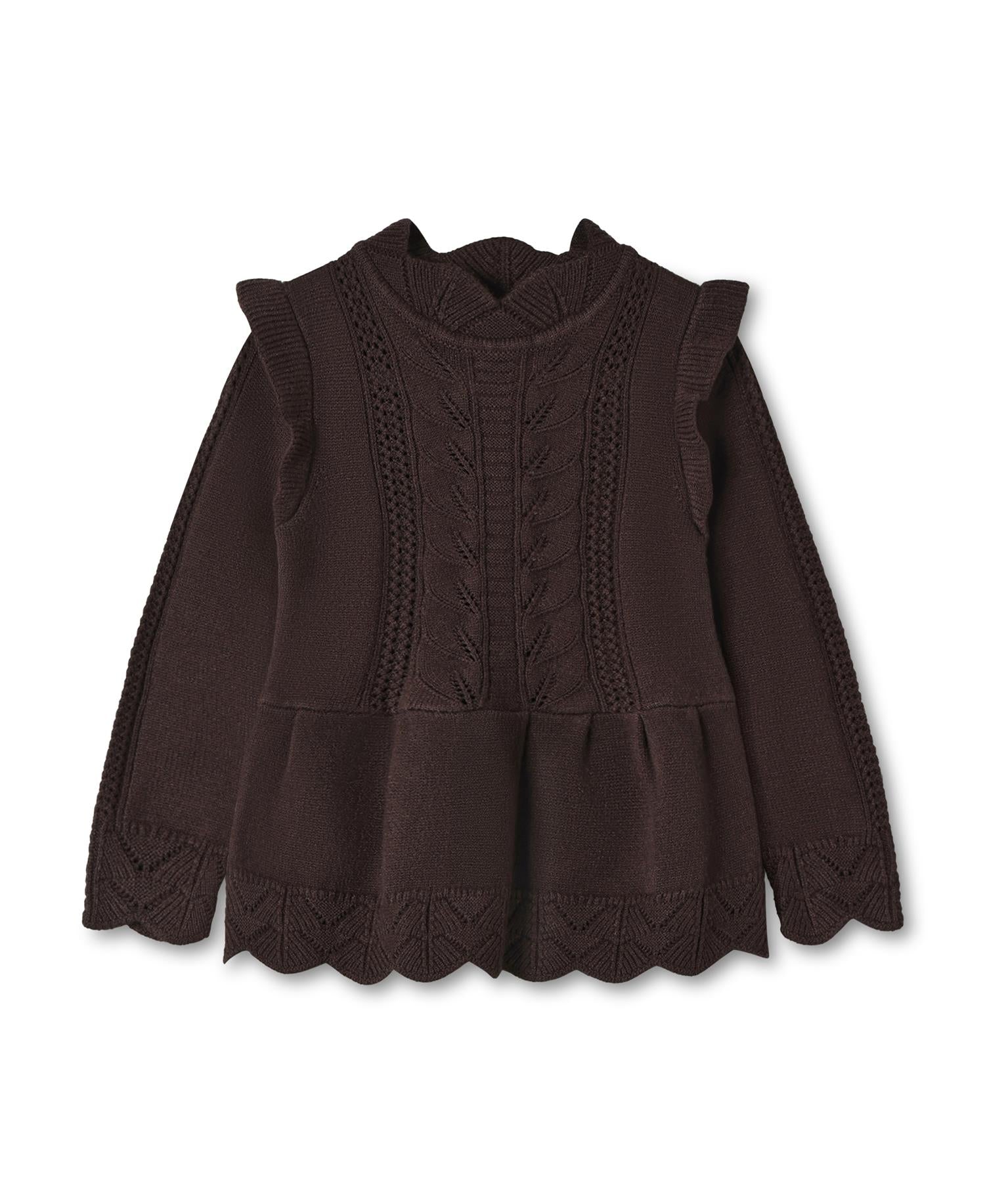 Fliink ALILLY  PEPLUM PULLOVER COFFEE BEAN