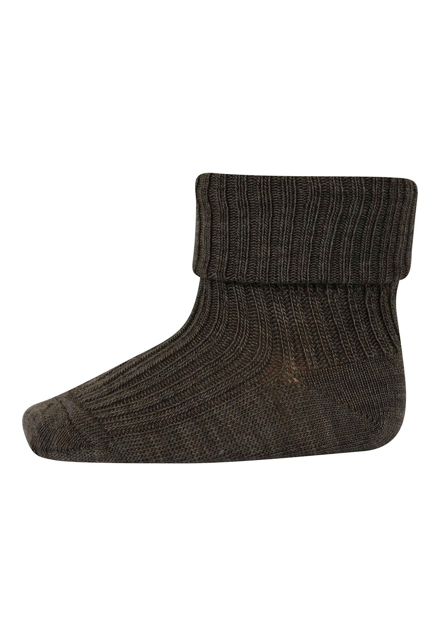 MP Wool Socks Rib Brown Melange