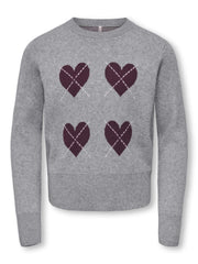 HARLI LS ARGYLE O-NECK PULLOVER