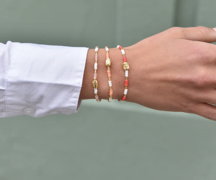 Eline Bang Kaviya armbånd elastikk fersken 16cm