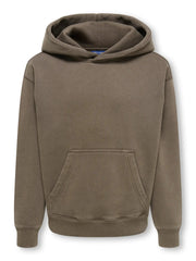 Only & Sons LARRY EFLOW RLX LS WASH HOODIE Tarmac