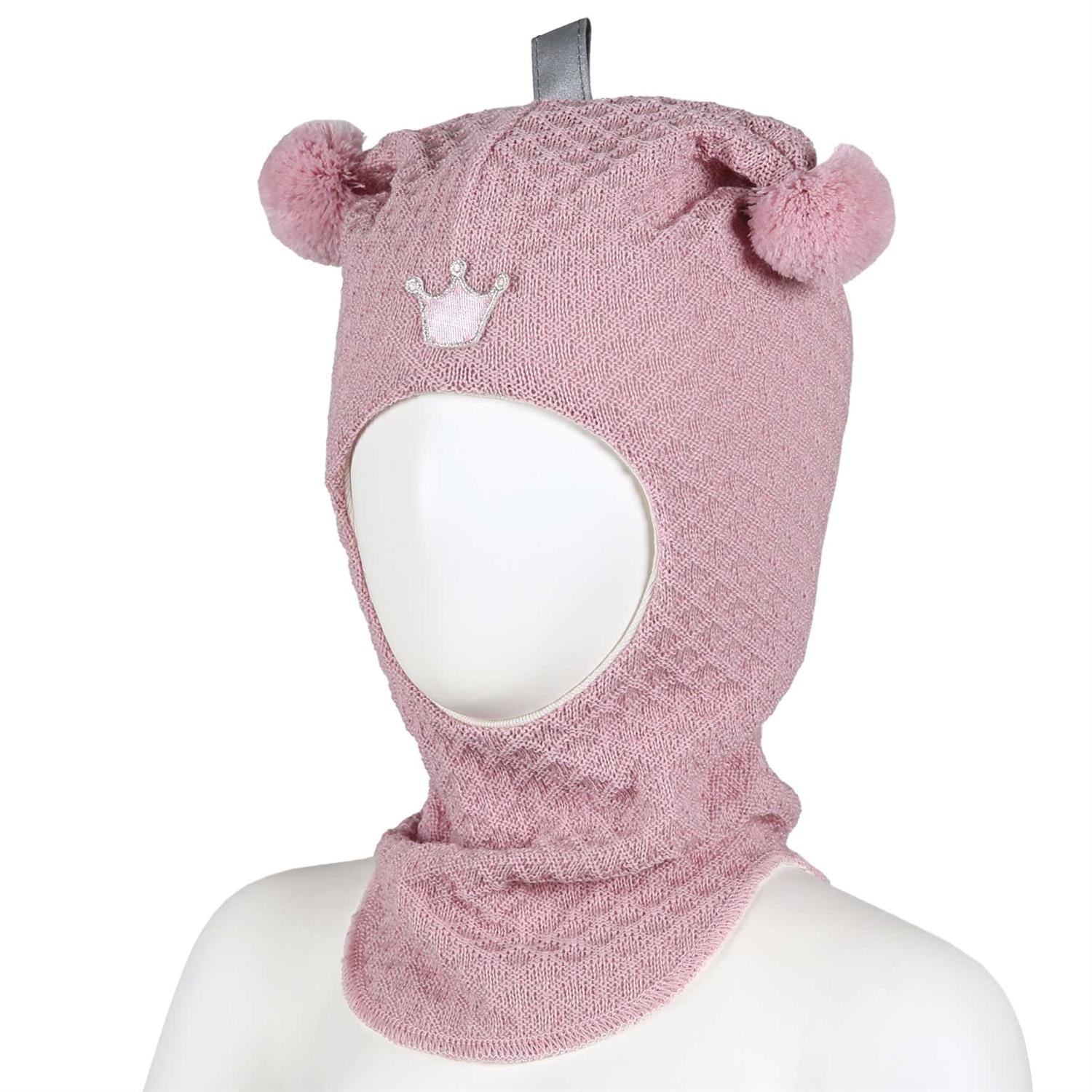Kivat Balaclava Lue Ull Liten vaffel Krone Rosa