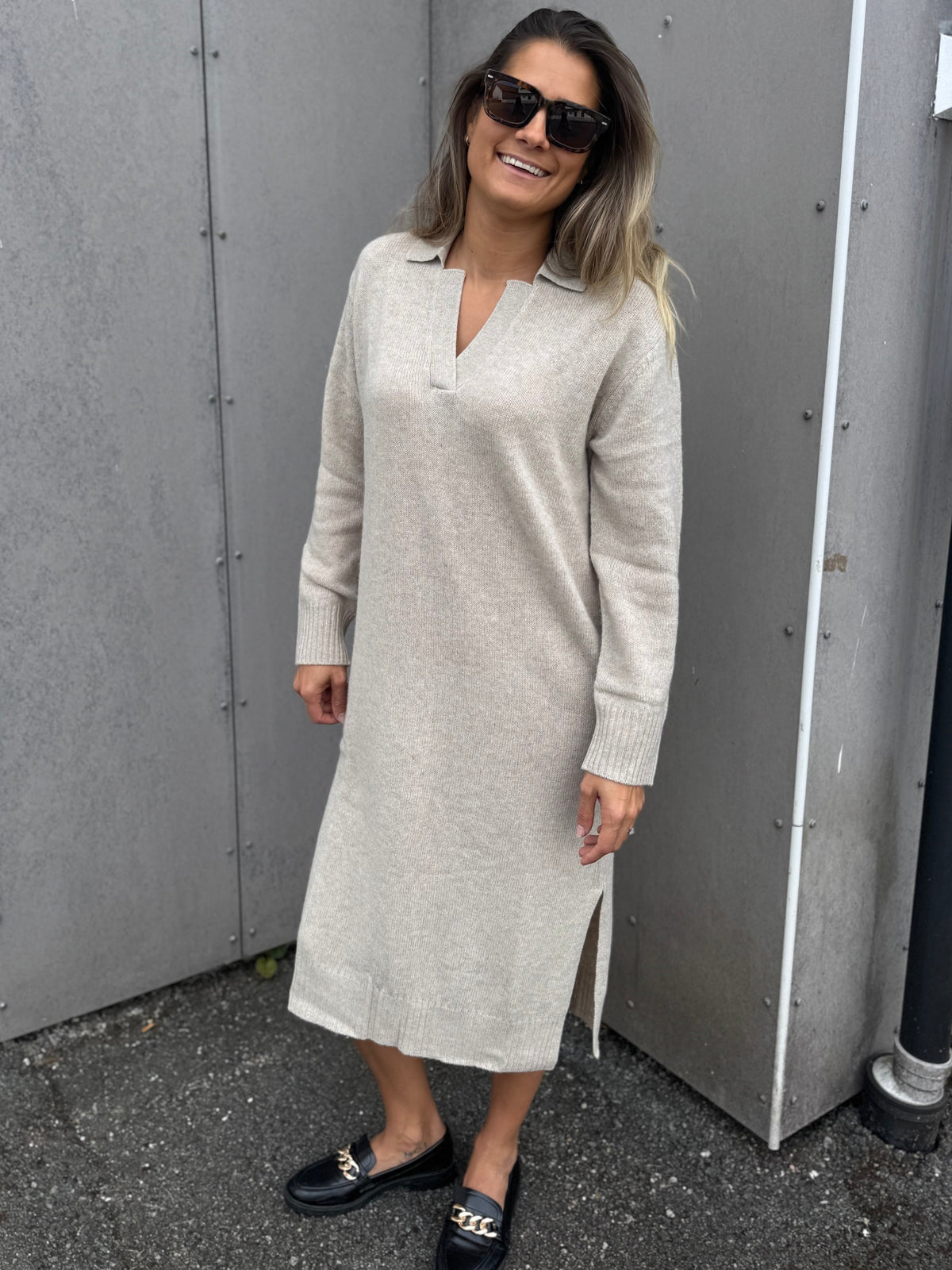 Mette Dress Chalk Melange