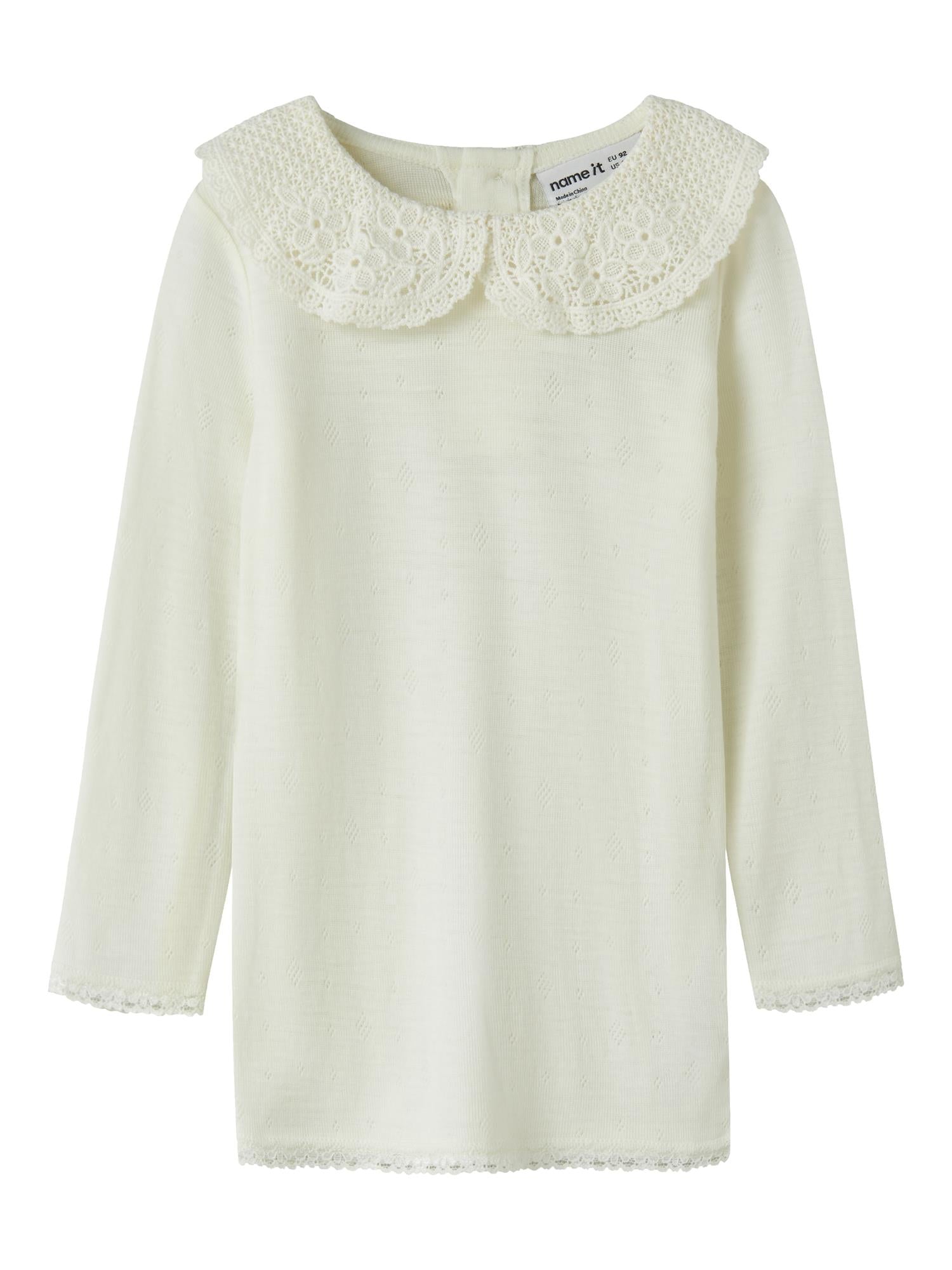 Name it WANG WOOL NEEDLE LS TOP W/COLLAR Snow White
