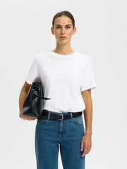 Selected MYESSENTIAL SS BOXY TEE NOOS BRIGHT WHITE