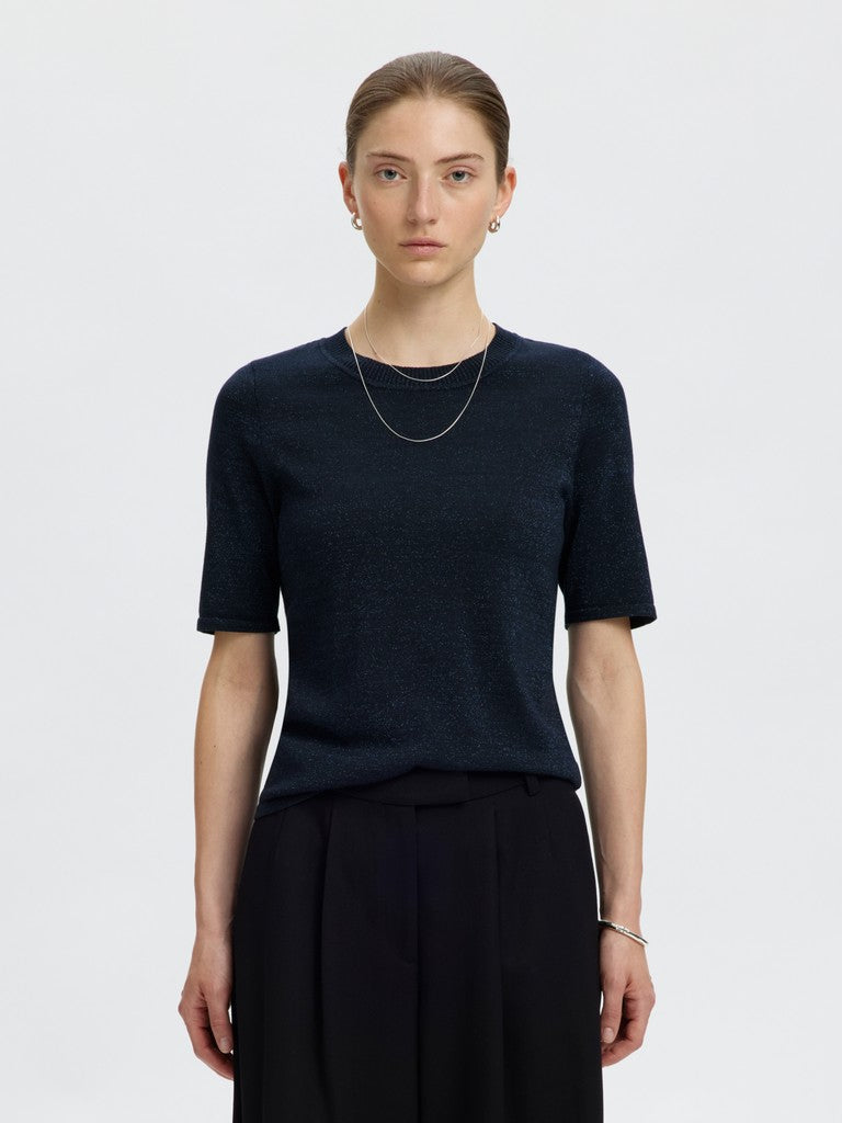 SLWLURA 2/4 KNIT O-NECK Dark Sapphire