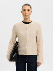 Selected LULU NEW LS KNIT CARDIGAN NOOS brich/melange