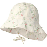 Wheat Sunhat Chloe 6 ivory checked flowers
