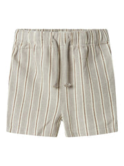 Lil Atelier Frede Stripe Loose Shorts Mourning Dove