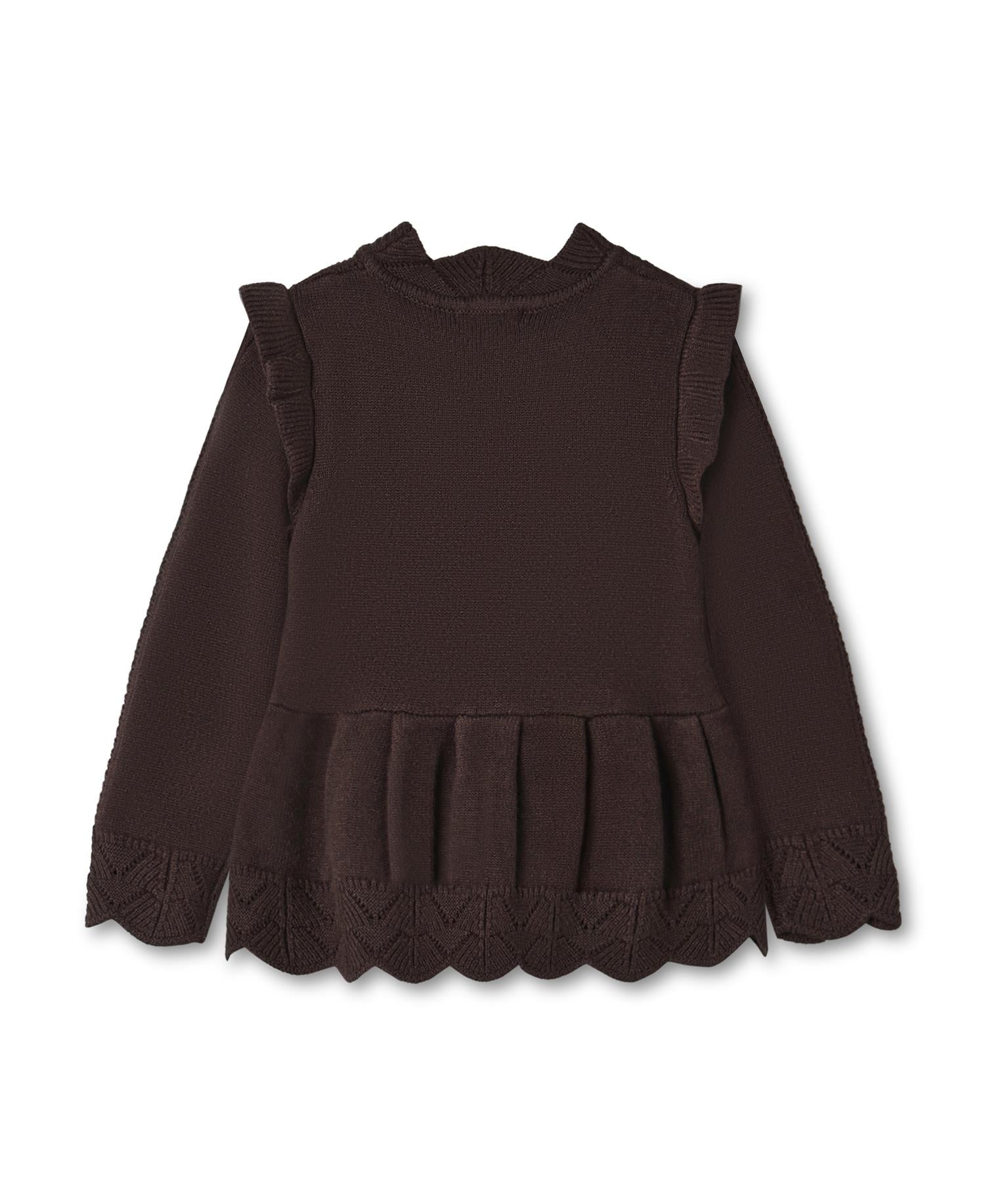 Fliink ALILLY  PEPLUM PULLOVER COFFEE BEAN
