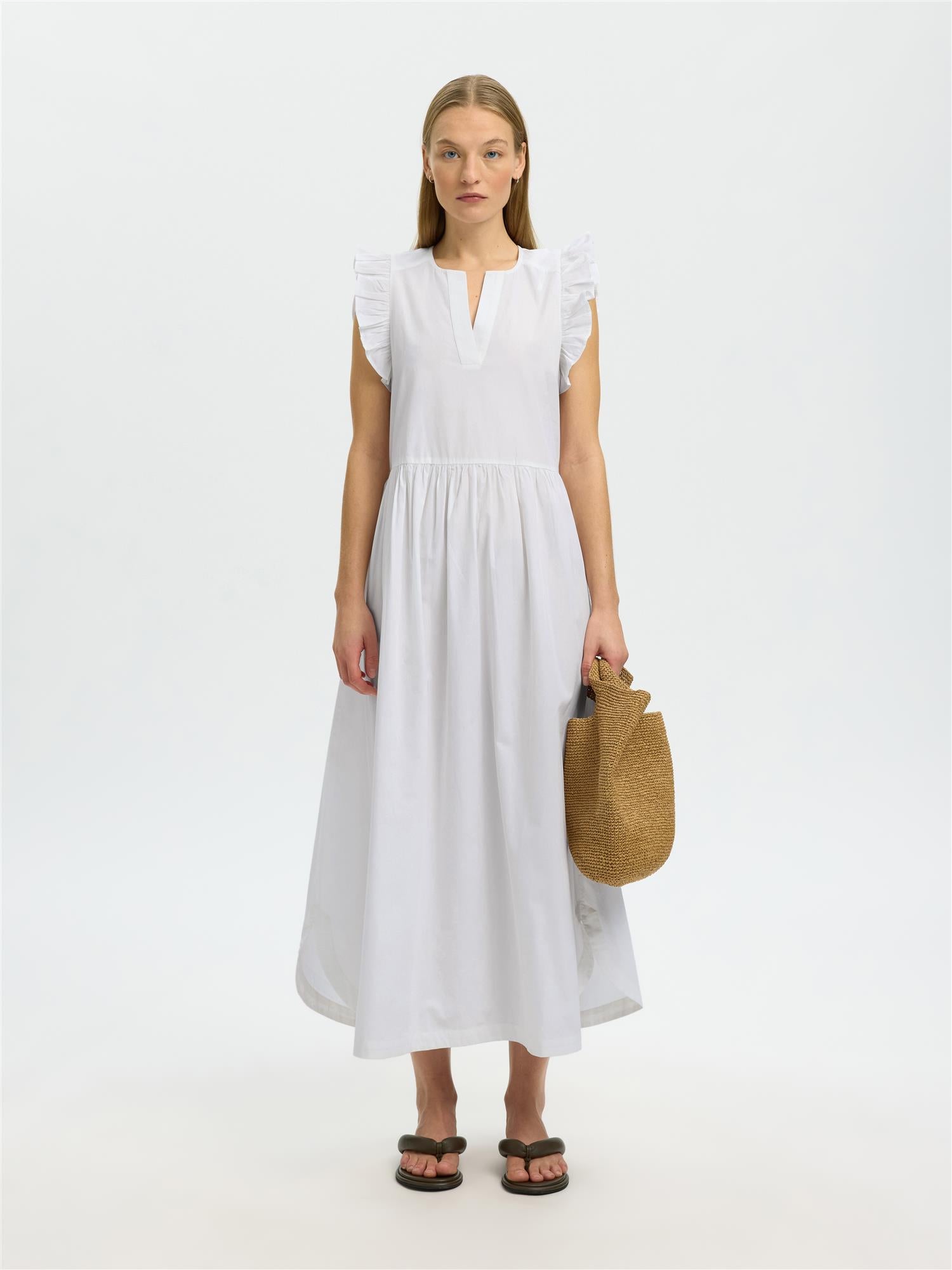 Selected BLAIR-IDA REGULAR SL LONG DRESS White