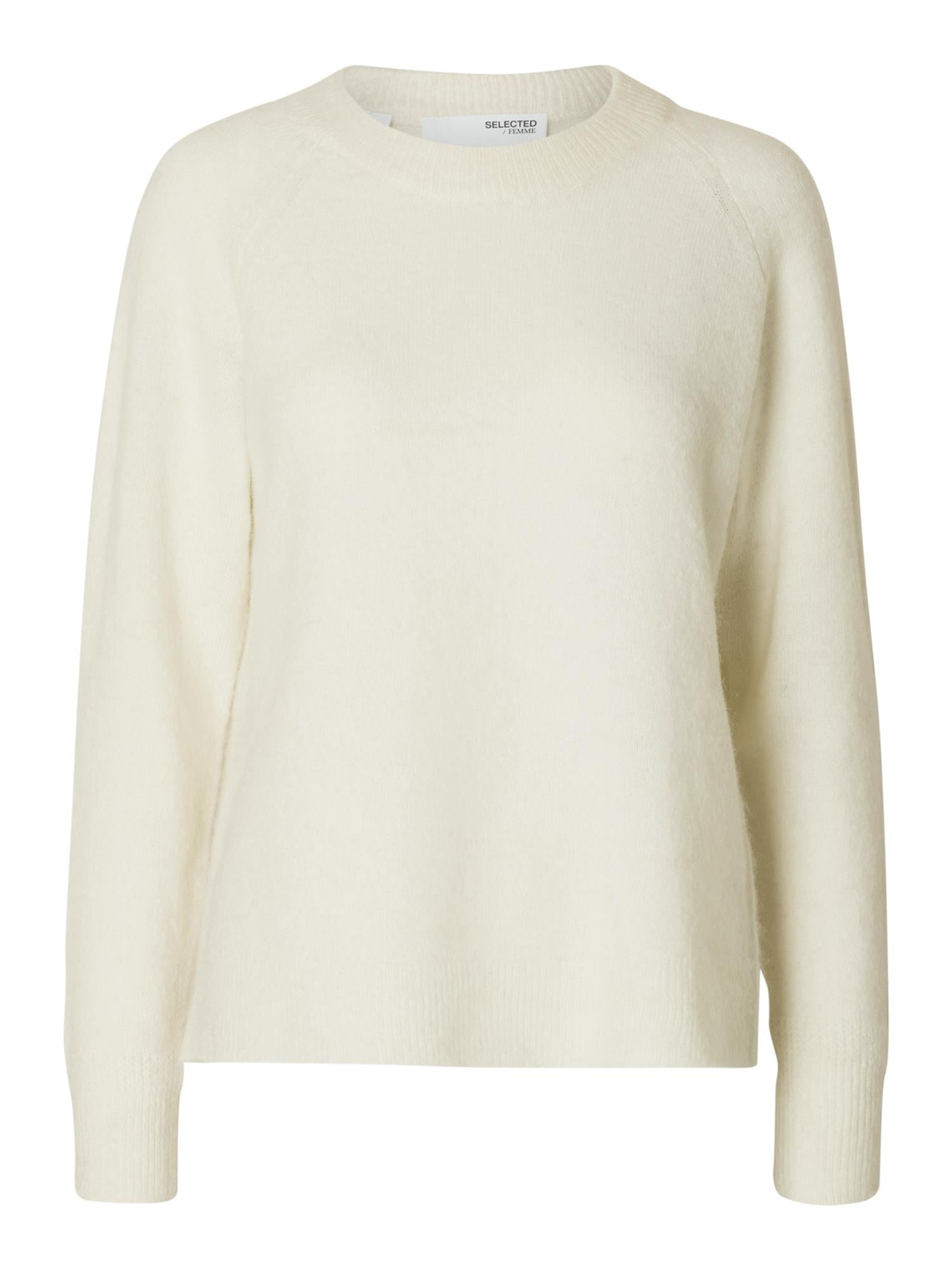 Selected LULU LS KNIT O-NECK Snow White