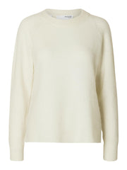 Selected LULU LS KNIT O-NECK Snow White