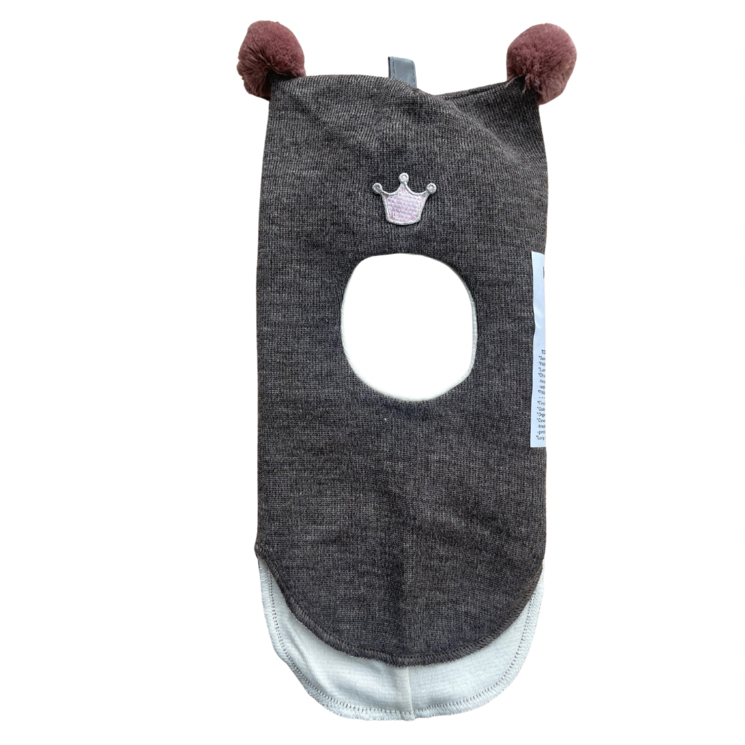 Kivat Balaclava Lue Ull Brunmelert /gammelrosa dusk m/krone