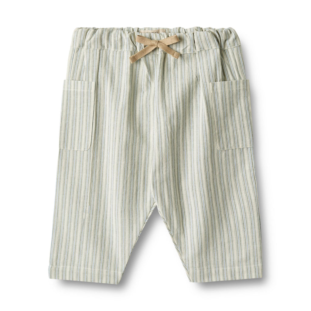 Wheat Trousers Arne aquablue stripe